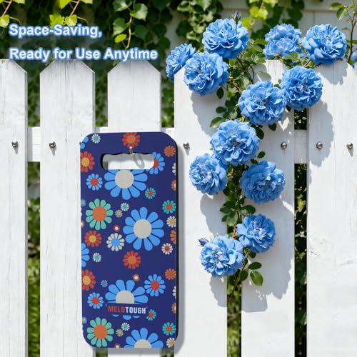 MELOTOUGH Garden Kneeling Pad, 1" Thick Soft NBR Foam Kneeling Pads for Gardening, Cleaning, Work - Lightweight & Comfortable, 15.75"x7.2" (Blue Flower) - color: Blue Flower
