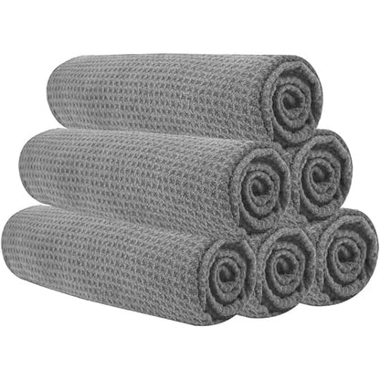 Microfiber Gym Towels for Working Out, Quickly Dry Yoga Towels for Men & Women Tennis, 16 Inch x 27 Inch, 6 Pack, Grey - color: Grey