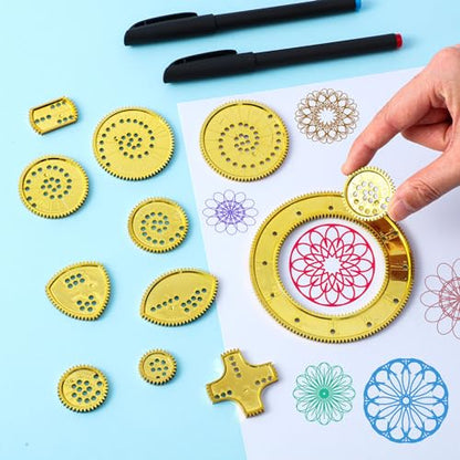 Chivao Spiral Art Kit Circle Stencils Drawing Tool Geometric Ruler,Modern - style: Contemporary