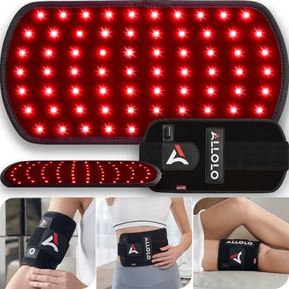 ALLOLO Red Light for Body, 3 in 1 LEDs Red Light Belt with Timer Remote Control, 660nm 850nm Infrared Light Pad for Body Waist Shoulder Knee, 12.6" x 6.3" Large Area - size: 12.6"*6.3"