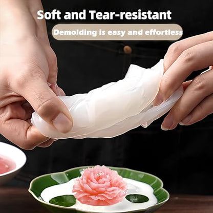 3 Pack Peony Silicone Candle Mold Flower Mold Resin Casting Molds with Large-Eye Wicking Needle,Candlewick for DIY Scented Candle, Soy Wax, Cake, Soap,Craft Making - color: 3PCS-Peony