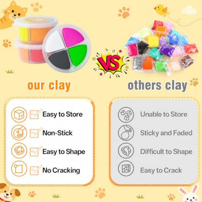 Air Dry Clay Kit -12 Animals Modeling Clay for Kids Arts and Crafts | Ultra Light & Soft,Safe & Non-Toxic,No-Sticky & Crack,DIY Molding Clay with Sculpting Tools,Party Favors Gifts for Girls Boys - color: #01Yellow- Pet Paradise