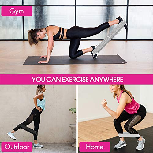 Resistance Bands, Fabric Workout Bands for Women & Men, Cloth Booty Resistance Loop Bands, Thick Squat Bands for Butt/Legs/Thigh/Hip/Glute Excersing - color: Light gray/black/dark gray