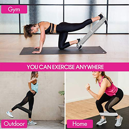 Resistance Bands, Fabric Workout Bands for Women & Men, Cloth Booty Resistance Loop Bands, Thick Squat Bands for Butt/Legs/Thigh/Hip/Glute Excersing - color: Light gray/black/dark gray