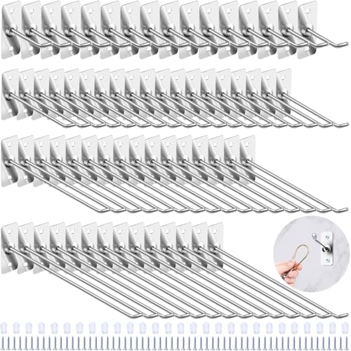 40 Pcs Stainless Steel Wall Mounted Hooks with Protective Caps and Screws, 2" 4" 6" 8" Coat Bag Hat Utility Hook, Garage Tools Storage Organizer & Hanger for Office Kitchen Home Shop - size: 2", 4", 6", 8"