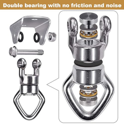 BeneLabel 800LB Capacity Swing Hanger with Bearing Swivel Stainless Steel Ceiling Mount Hanging Kit for Aerial Silks, Swings, Hammocks, Hanging Chair, Heavy Bag - color: Square Base Hanger(1 Pack)
