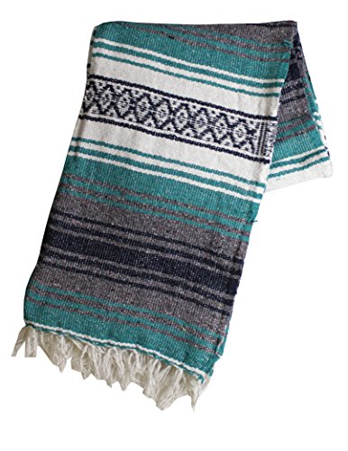 Canyon Creek Authentic Mexican Yoga Falsa Blanket (Teal)