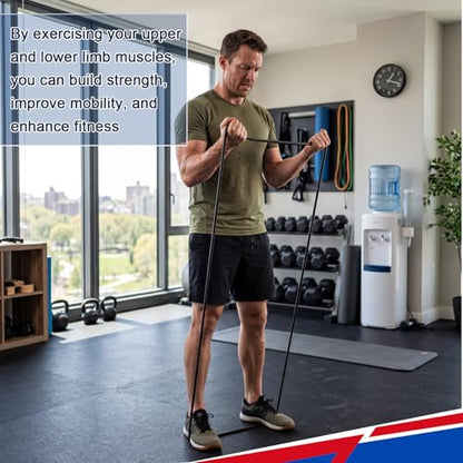 5 Roll 50ft Resistance Tubes Exercise Bands Tubing TPE Latex-Free Progressive Resistance 5 Levels 3/3.7/4.6/5.8/7.3 Lbs Tubing for Home, Gym Workouts Stretching, Yoga, Strength Training