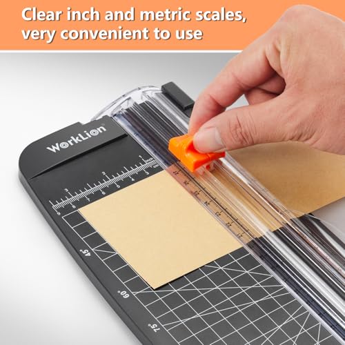 Small Paper Trimmer, Portable Paper Cutter for Label, Origami, Card, Photo, Coupon, Scrapbook, Cardstock, Laminated Paper, and Craft Project