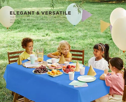 Utopia Kitchen Plastic Table Cloth Disposable [Blue, 6 Pack] | Rectangle Tablecloth Waterproof Stain Resistant Party Table Cover - color: Blue, size: 54X108 Inch - 6PC