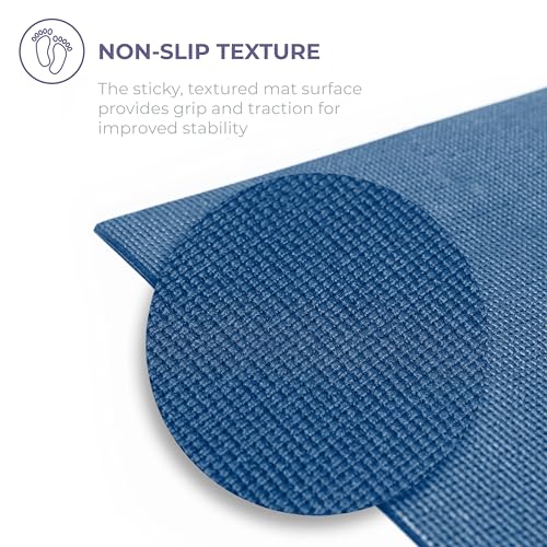 Voyage 5mm Studio Yoga Mats, 10 Pack, 72x24in | Extra Long, Anti-Tear Exercise Mats for Workout, Stretching, Fitness - Non Slip Gym Mats for Home, Schools and Studios - color: Dark Blue