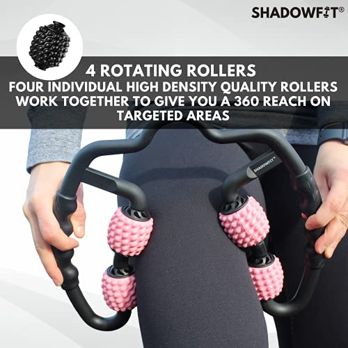Shadowfit Muscle Massager Roller, Trigger Point Foam Roller for Calves, Legs, Arms, Shin Splints, Massage Tool to Relieve Soreness, Stiffness, and Tight Muscles, Cellulite Deep Tissue Massaging - color: Pink