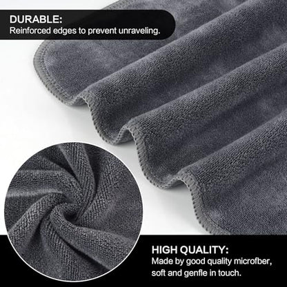 SINLAND Microfiber Facial Cloths Fast Drying Washcloth 12inch x 12inch Grey 6 pack … - color: Grey, size: 1 Count (Pack of 6)