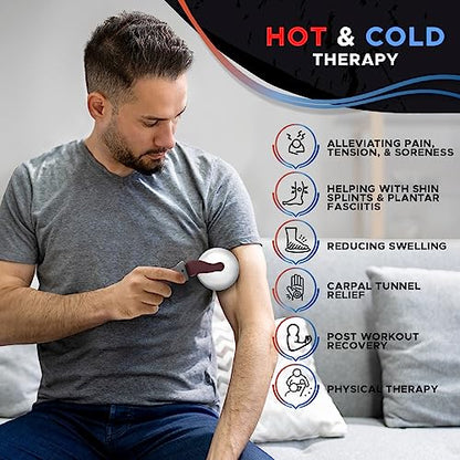 PRIME Fitness Cold Massage Roller Ball | Cold Therapy | Ice Roller Ball with Handle | cryo Stick | Relieve Muscle Pain (Maroon) - color: Maroon