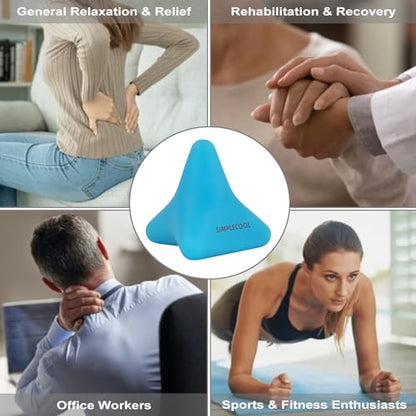 Manual Trigger Point Massage Tool Small Massager Ball 3″×2.6″ Blue - color: Blue