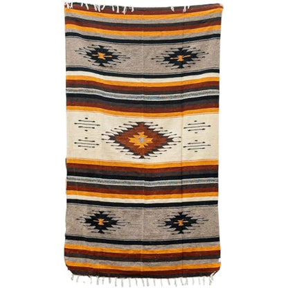 WP West Path Mexican Throw Blanket - Cabin/Southwest Diamond Blanket Rug - Baja Oaxacan Home Decor (Queen) - size: Queen