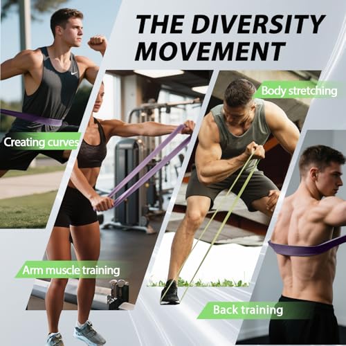 Resistance Bands for Pull Up Assist, Stretch Bands & Exercise Workout Set - color: 5-85LBS GRAY PURPLE