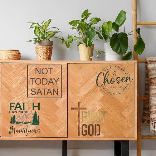Sitsink Christian Inspirational Stencils for Painting - 20 Pcs Reusable Templates, Faith Jesus God Bless Stencils for DIY Crafts Church Decor Gift Making - style: christian inspirational