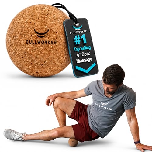Bullworker 4" Cork Massage and Fitness Ball Recovery Tool - Deep Tissue Muscle Tension Release for Trigger Point, Muscle Soreness, Yoga Therapy, 10 CM | Soreness Relief, Yoga Therapy and Fitness Recovery Tool, 10 cm Massage Ball