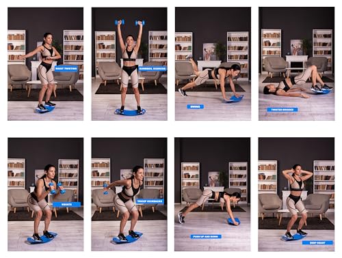 Balance Boards Yoga, Fitness Board, Workout Balance Board Sports, Twist Board for Workout, Gym Sports, Balancing Exercises, Dancers, Stability Training Twisting, Exercise Abs Arms Legs,Blue
