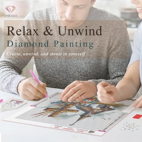 LMBADA Floral Cross Diamond Art Kit for Adults, Diamond Painting 12x12 Inch | 5D Church Diamond Painting Kit, DIY Crystal Gem Art, Round Full Drill, Relaxing Craft Home Wall Decor Gift, Beginner