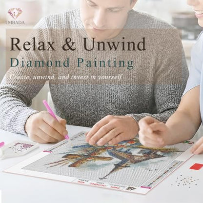LMBADA Floral Cross Diamond Art Kit for Adults, Diamond Painting 12x12 Inch | 5D Church Diamond Painting Kit, DIY Crystal Gem Art, Round Full Drill, Relaxing Craft Home Wall Decor Gift, Beginner
