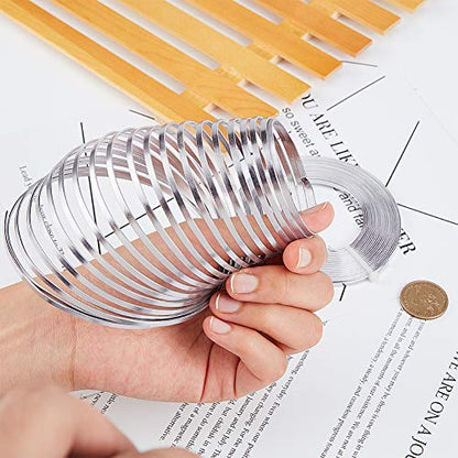 BENECREAT 32 Feet 2 Rolls 3mm Wide Primary Color Flat Jewelry Craft Wire 18 Gauge Aluminum Wire for Bezel, Sculpting, Armature, Jewelry Making