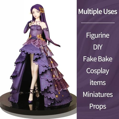 Air Dry Clay Lightweight, Flexible Modeling Clay for Adults Arts and Crafts | Professional & Moldable, Soft & No-Stick, Polymer Clay for Sculpting, Molding,Anime Figures,Making Costumes,DIY Projects - color: Purple