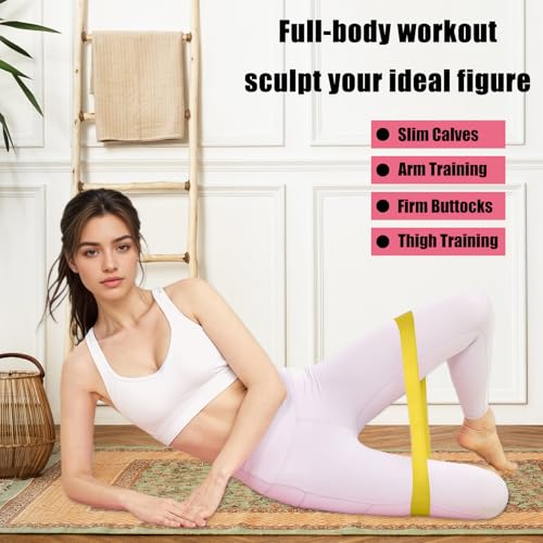 5 Packs Exercise Resistance Bands,Loop Bands for Workout, Fitness Training Band Stretch for Yoga Pilates Strength - color: Black Red Yellow Green Blue