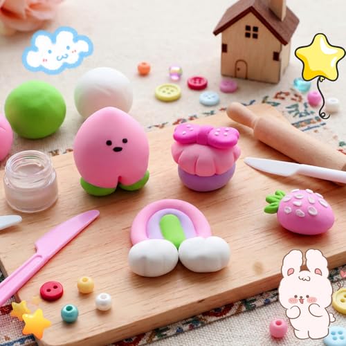VioraWhite 72 Pcs 38oz Air Dry Clay Bulk Modeling Clay,Light Pink | Ultra Lightweight Foam Modeling Clay for Kids Adults, DIY Gifts Party Arts Crafts, School Project Supplies - color: Light Pink