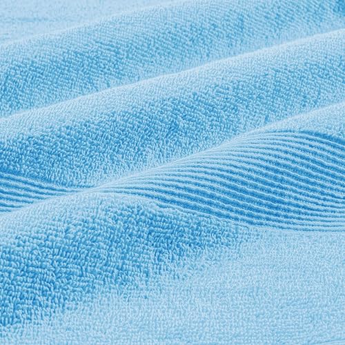 Belizzi Home 8 Piece Towel Set 100% Ring Spun Cotton, 2 Bath Towels 27x54, 2 Hand Towels 16x28 and 4 Washcloths 13x13 - Ultra Soft Highly Absorbent Machine Washable Hotel Spa Quality - Light Blue - color: Light Blue, size: 8 Piece Towel Set