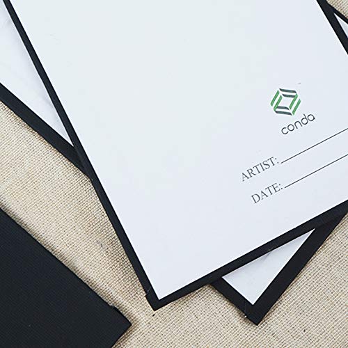 CONDA Black Canvas Panels 5x7 inch, Pack of 14, 100% Cotton Acid-Free, 8 oz Gesso-Primed, Art Boards for Oil & Acrylic Painting - size: 5"x7"