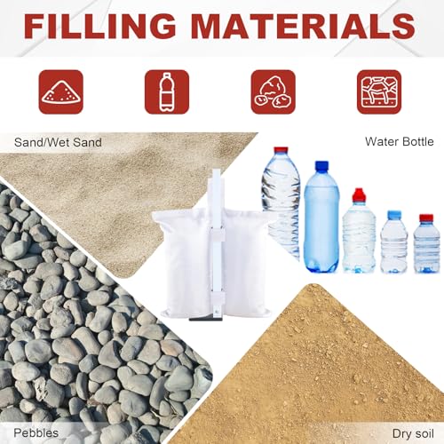 ABCCANOPY Canopy Weights 150 LBS Tent Sand Bags,4-Pack White(No Sand) - color: White, size: 150 LBS