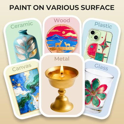 Nicpro Metallic Sahara Gold Acrylic Paint, 8.45oz/250ml Gold Leaf Paint | Large, Non Toxic, Non Fading Gold Paints for Metal, Wood, Craft, Clay, Fabric, Canvas, Furniture, Handcrafts, Art Supplies - color: Sahara Gold, size: 8.45 Fl Oz (Pack of 1)