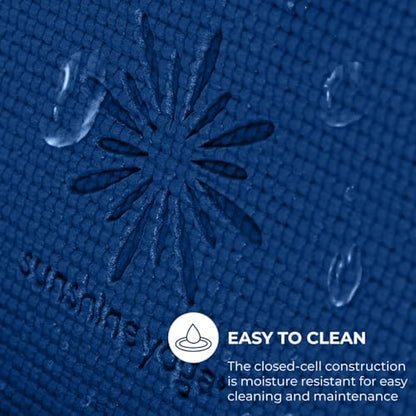 Ascend 6mm Thick Yoga Mat, 72x24in - color: Dark Blue - Solid