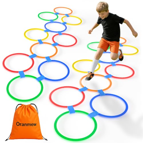 20Pcs 15" Hopscotch Rings, Agility Rings for Kids Obstacle Course - style: 15" Hoop – 2 Set