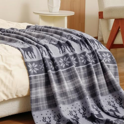 CAI TENG Fleece Blanket 6 Pack 50 X 60 Inch Christmas Blankets Throw Grey - color: Christmas Grey