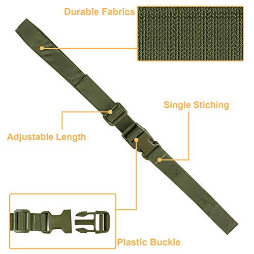 MAGARROW 24" 40" 60" 100" Strap Buckle Packing Straps Adjustable 1-Inch Belt - color: Army Green (4-Pack), size: 1" Wide - 40" Long