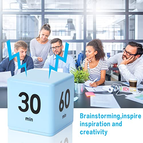 Weewooday Cube Timer, Gravity Sensor Flip Timer for ADHD, Blue - color: Blue