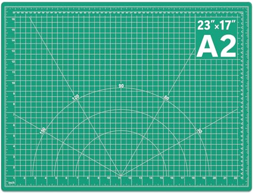 DIYSELF 23in×17in Cutting Mat, A2 Self Healing Craft Mat for Sewing | A2 Green Cutting Mat for Fabric, 5-Ply Craft Hobby Mat for Sewing, Quilting, Scrapbooking, Paper Crafts - color: Green, size: 23"L x 17"W