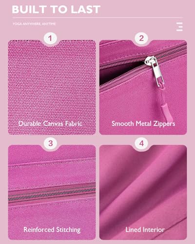 Gonex Yoga Mat Bag For Women, 60L Extra Large Pilates Mat & Blocks Carrier - color: Rose Red