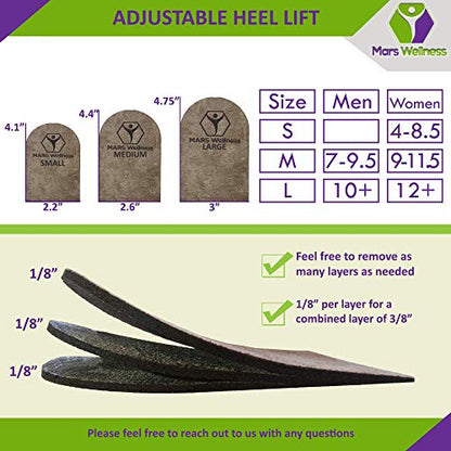 Adjustable Orthopedic Heel Lift - Made in the USA - Leg Length Discrepancy - color: Brown, size: Small (Pack of 4)