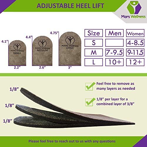 Adjustable Orthopedic Heel Lift - Made in the USA - Leg Length Discrepancy - color: Brown, size: Large (Pack of 1)