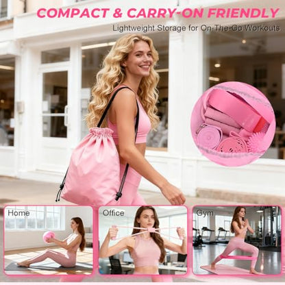 Pilates Ring Set for Women, Pilates Set with Magic Circle, Ball and Resistance Bands, Pilates Kit for Home Workout, Pilates Equipment Set for Strength, Toning and Flexibility