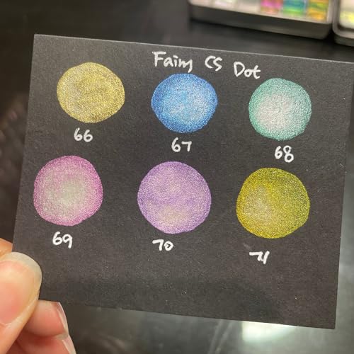IUILE Handmade Watercolor Paints - Fairy CS Dot Card (6 colors). Color Shift, Metallic, Shiny, Shimmer - color: Fairy CS Dot