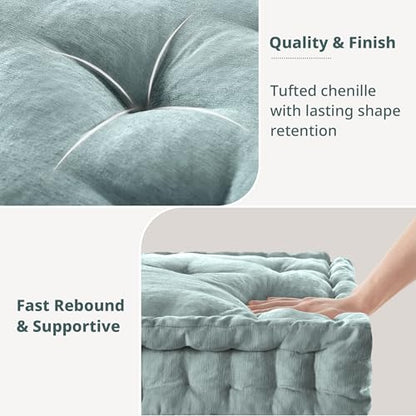 Intelligent Design Floor Pillow Large Meditation Cushion, 20x20 Aqua - color: Aqua