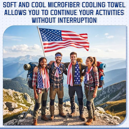 FuWeave 12 Pcs American Flag Cooling Towels Gifts 40 x 12 Inch - color: American Flag, size: 40 x 12 inches