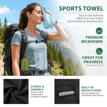 KODAMO Camping Towels 6 Pack, Quick Dry Microfiber Travel Towels Set