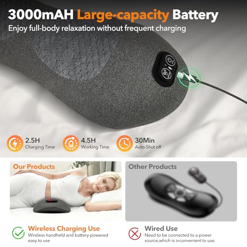 Upgraded 3-in-1 Triple Fusion Back Massager with Heat & Massage Stretch - color: Gray