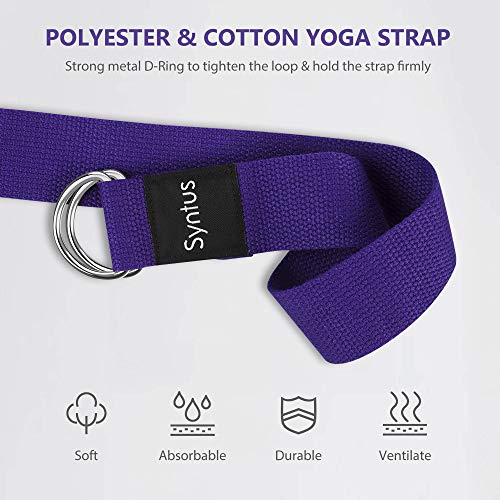 Syntus Yoga Block & Strap Set for Fitness, Pilates, Stretching and Toning - color: Purple